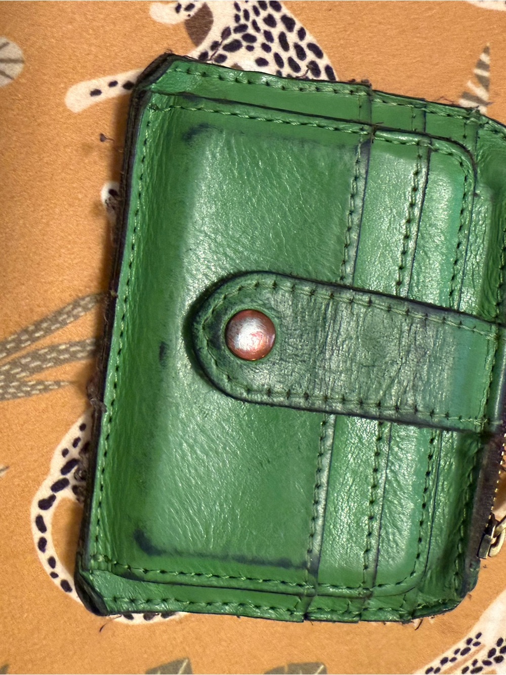 Patricia Nash Green Leather Snap Wallet